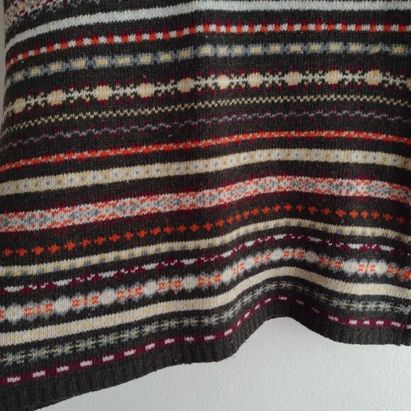 Vintage 90s Fair Isle Wool Sweater Vest M Multicolor Striped V-neck by Limited - Picture 4 of 10